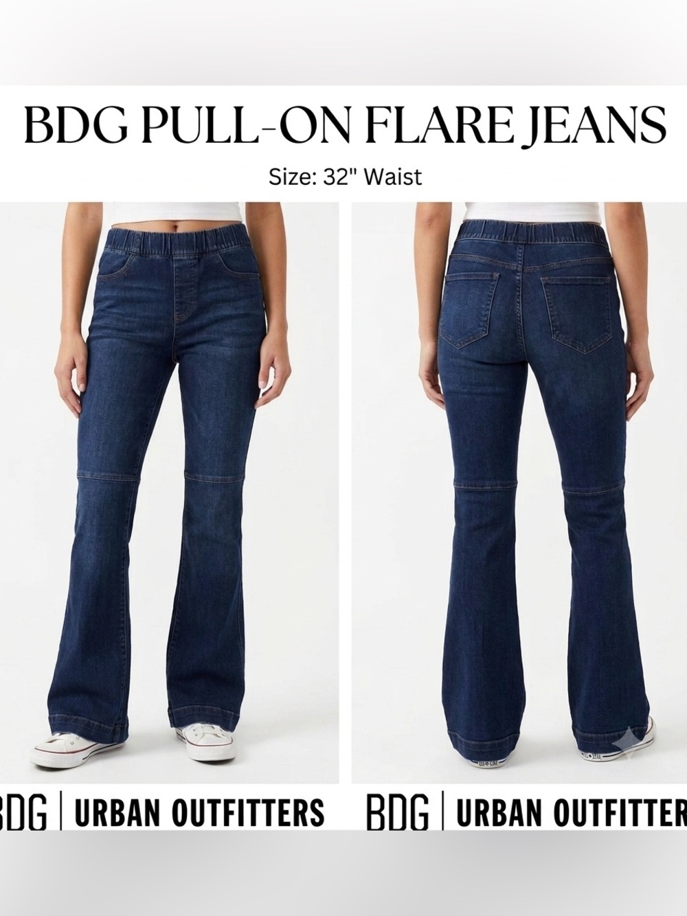 BDG Stretch Pull On Flare Denim Mid Rise Jeans 32